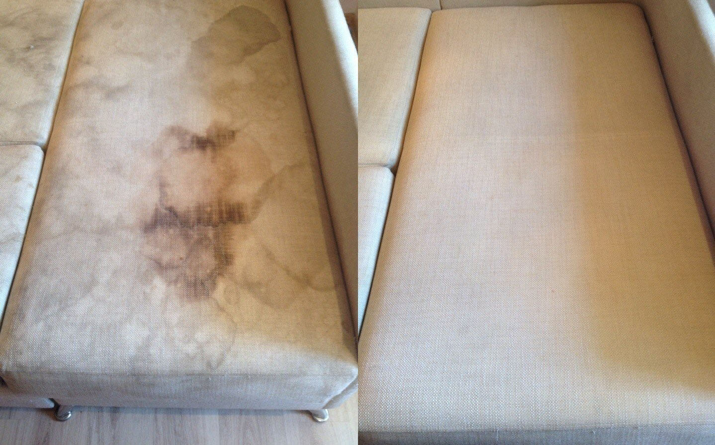 Чистка мебели до и после