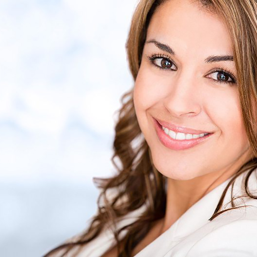 Smiling lady. Confident smiling woman. Woman smiling Black background stock photo.