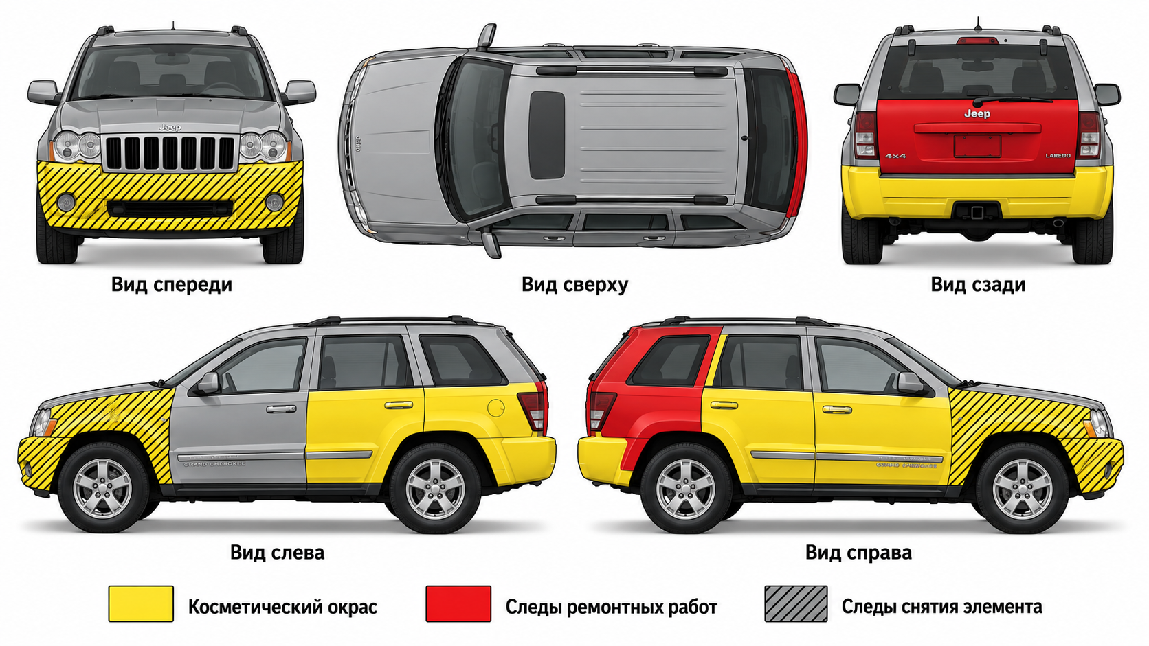 Карта ЛКП Jeep Grand Cherokee