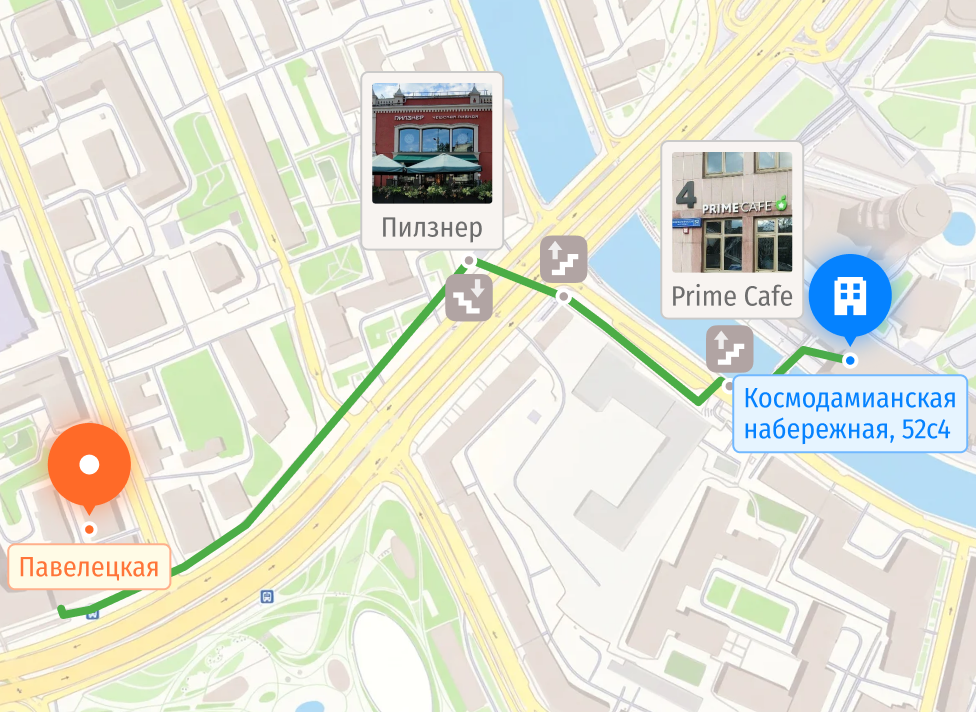 Фото карты: пеший маршрут от метро Павелецкая