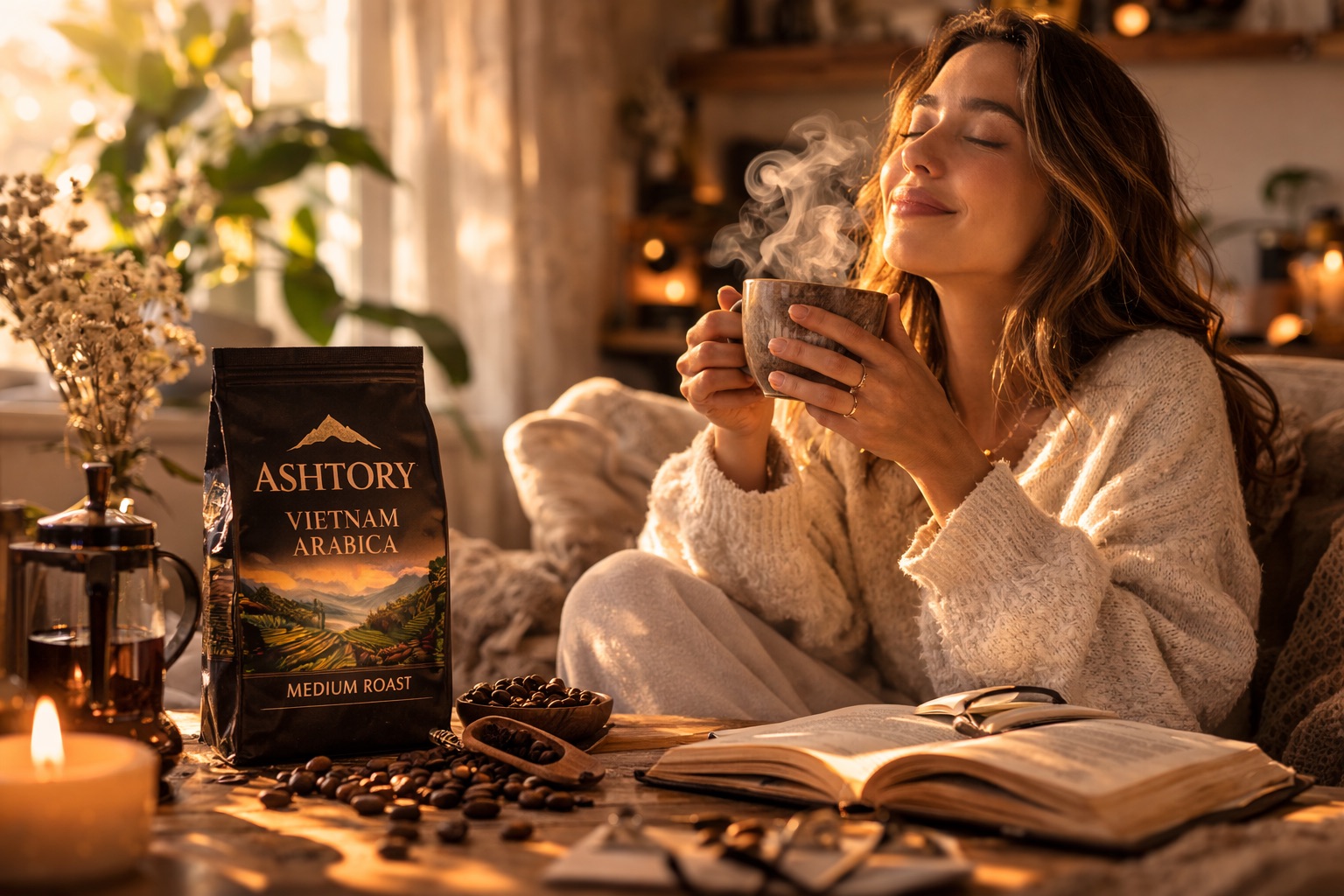 Morning coffee ritual