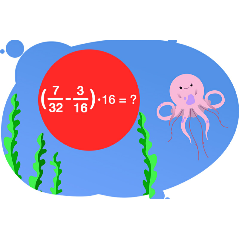 Осьминог предлагает решить задачу по свойствам умножения