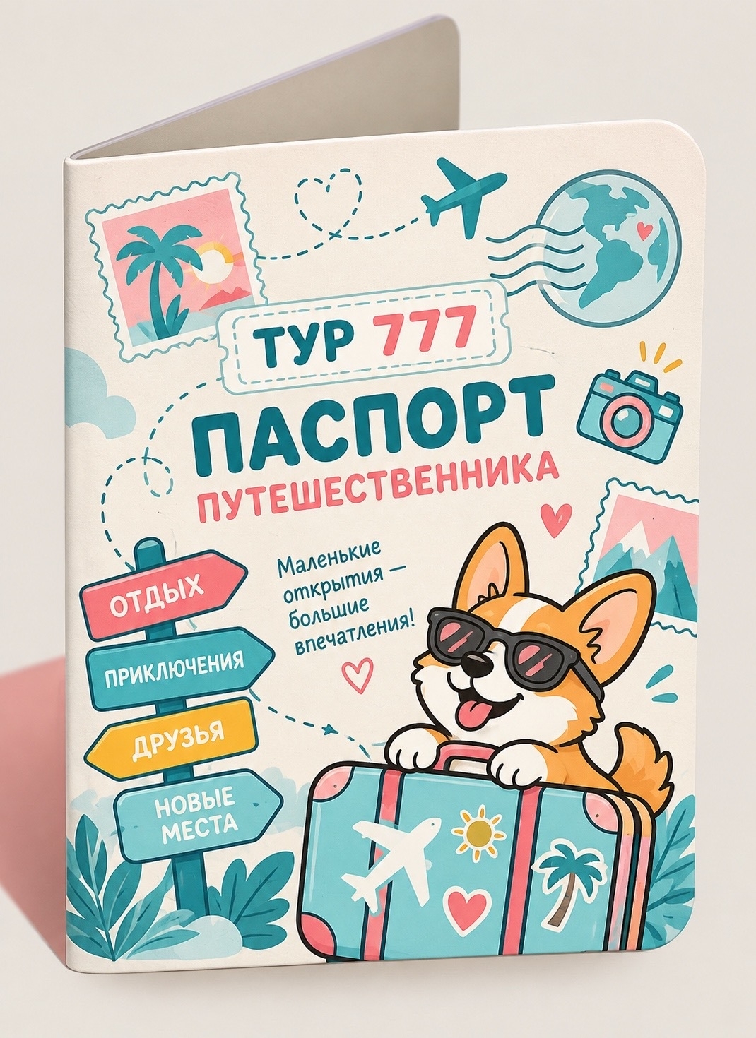 Паспорт путешественника ТУР 777 — обложка с корги