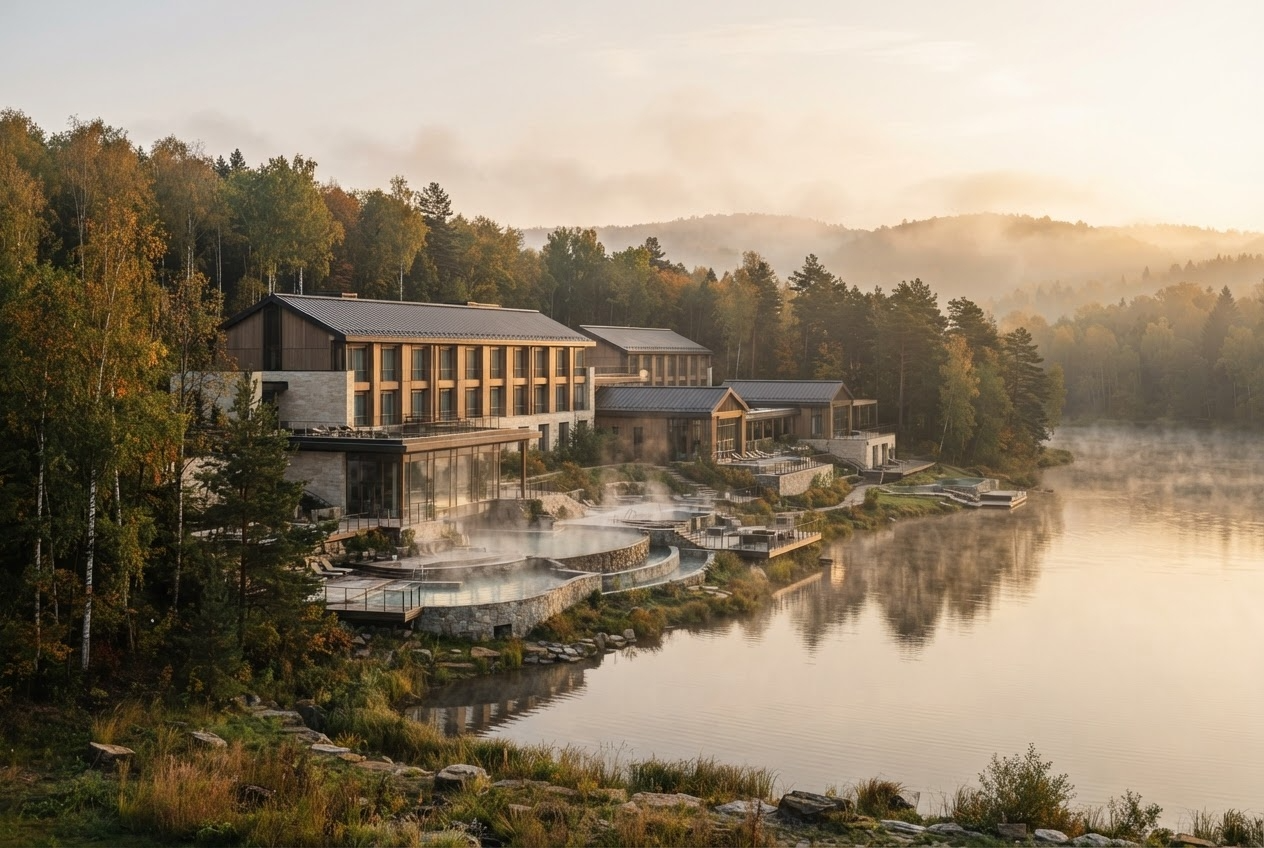 Гостиничный комплекс со SPA-инфраструктурой, номерным фондом и общественными зонами