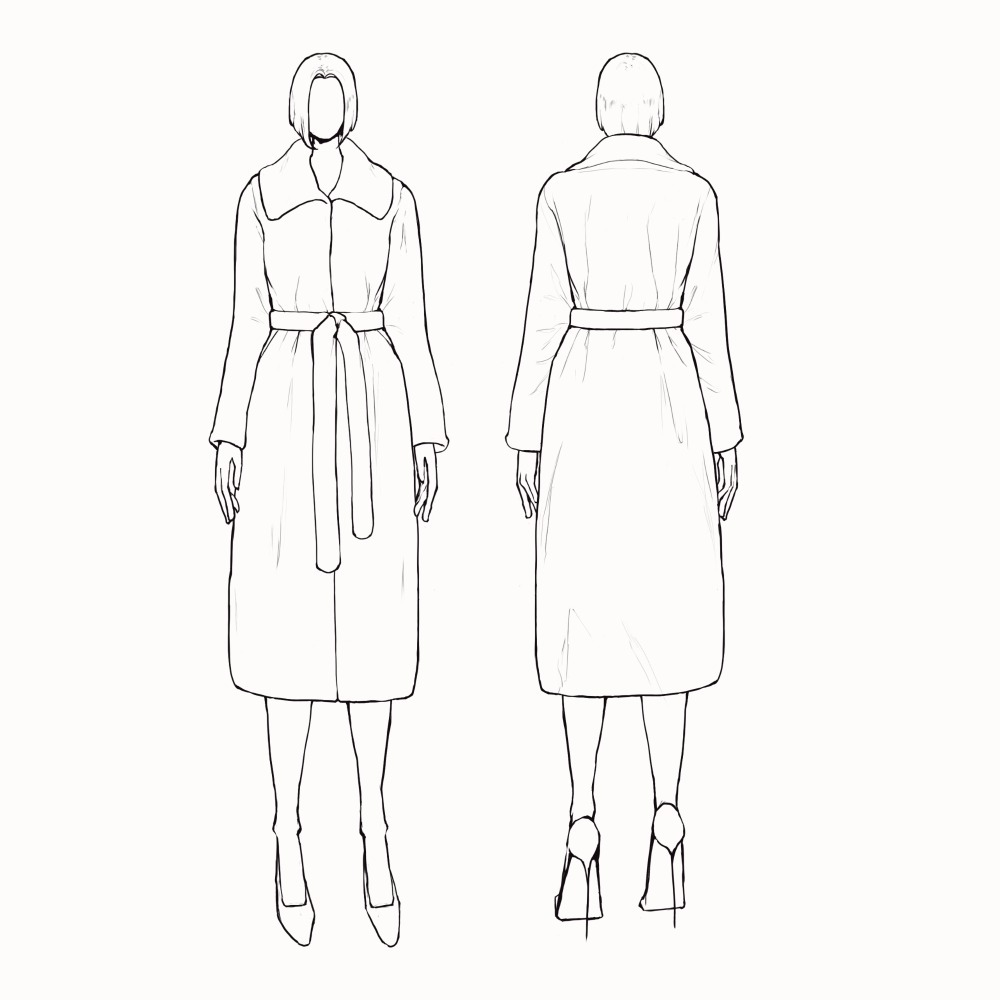 Прямая черная шуба с отложным воротником из искусственного меха с ...