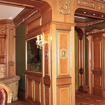 Интерьерные классические панели в эксклюзивных породах дерева