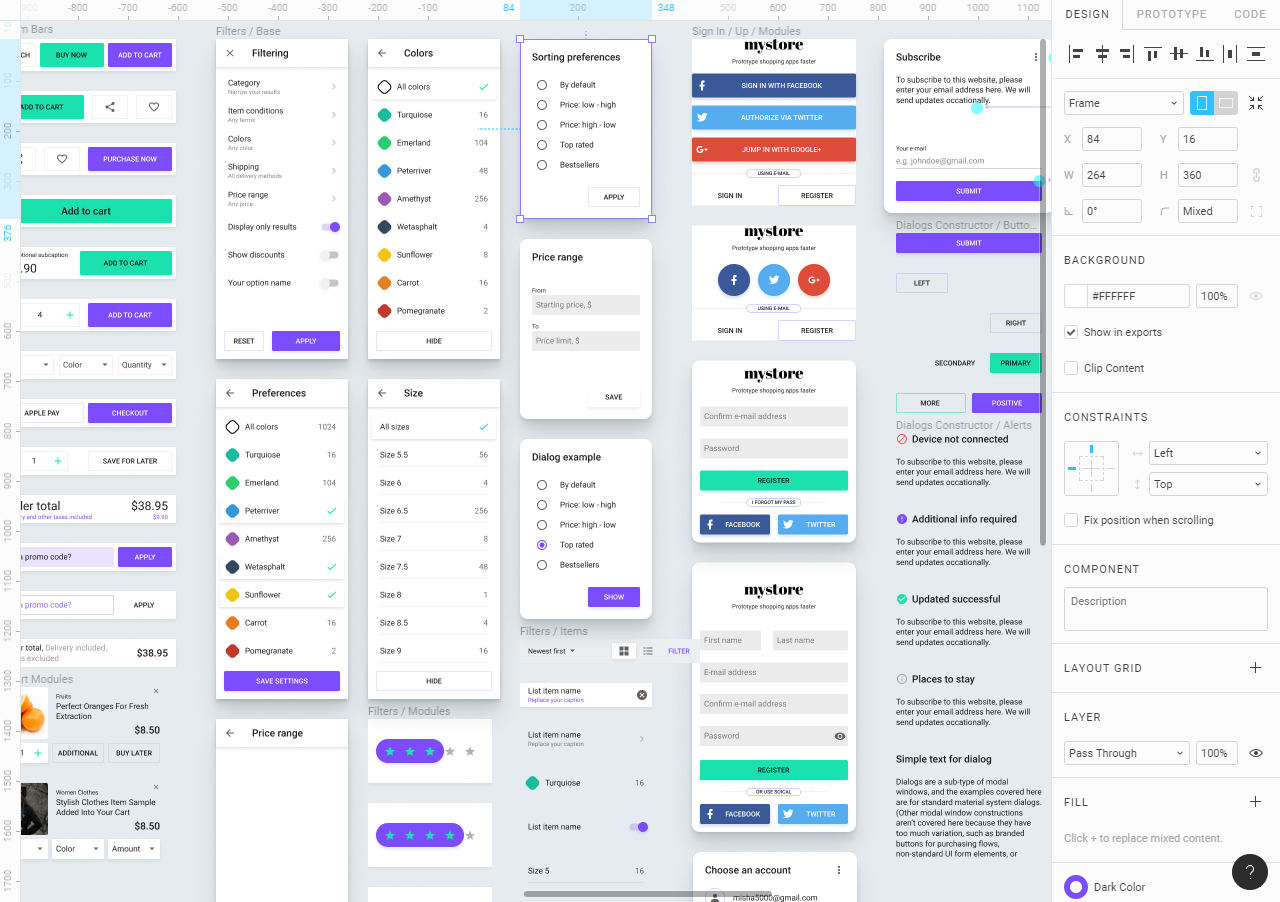 Figma Android UI kit - app templates