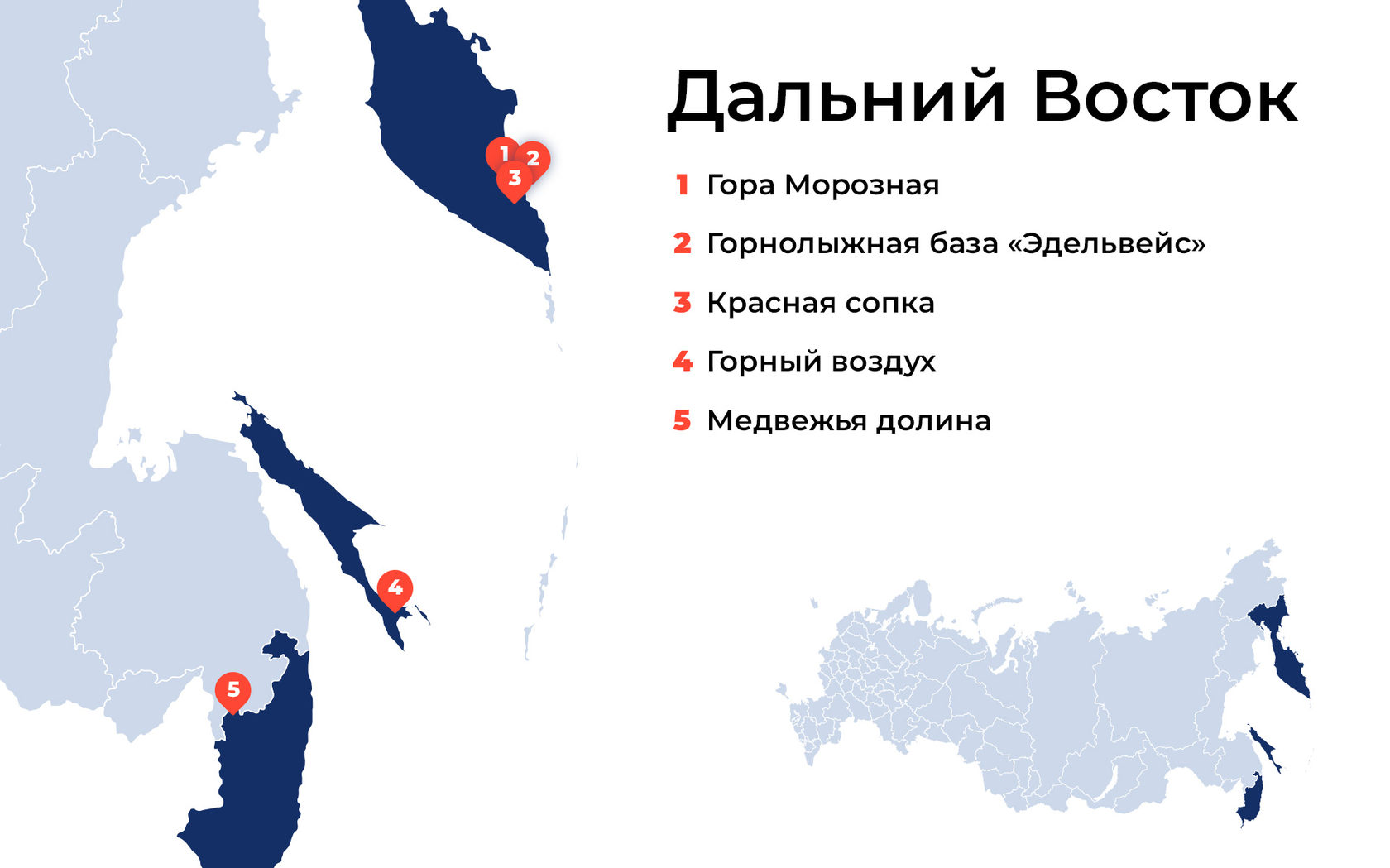 Горнолыжные курорты россии карта