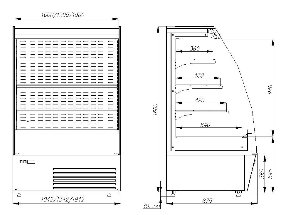 Горка пристенная Полюс / Polus F 16-08 VM 0200 тонир. cтеклопакет (1600/875) чертёж