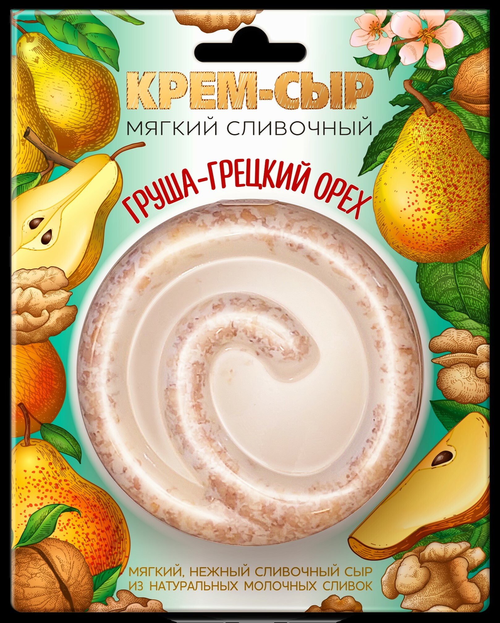 Крем-сыр сливочный Груша-грецкий орех 120г, Amyga