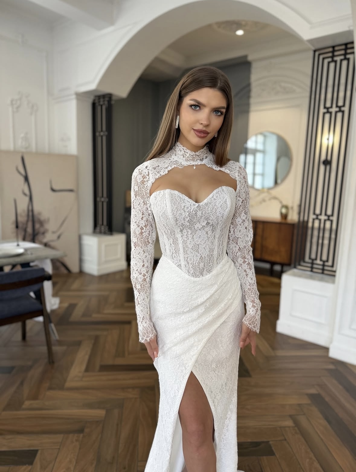 платье свадебное со съемным болеро