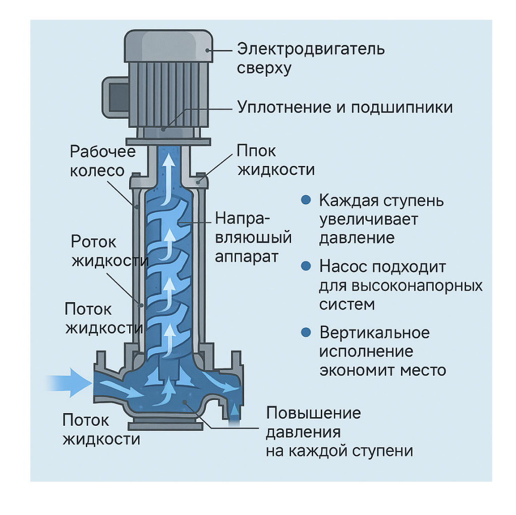 Многоступенчатый вертикальный насос, ЦНС