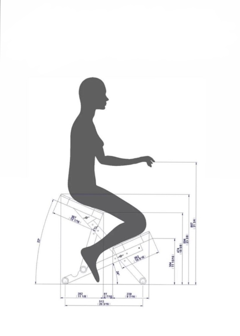 Ортопедический коленный стул чертеж