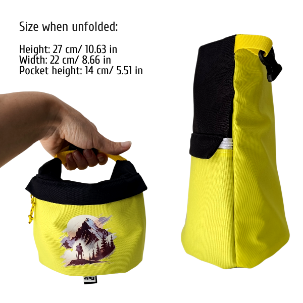 Bouldering chalk bag with rock print