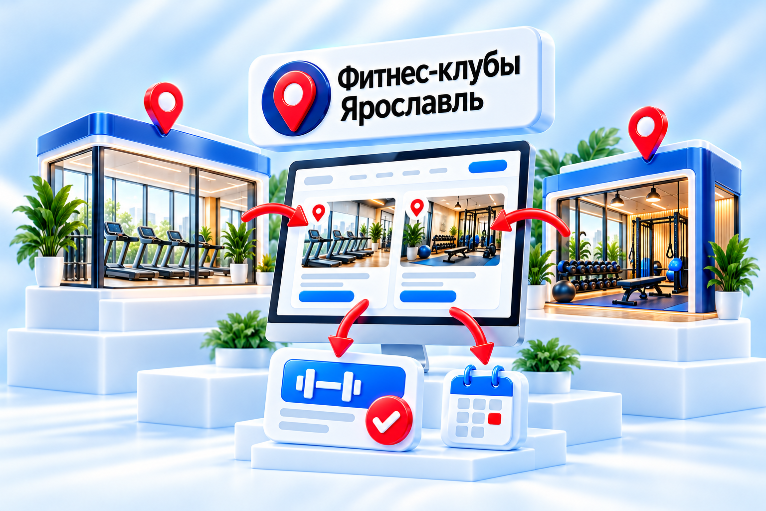 Два фитнес-клуба в Ярославле — иллюстрация проекта