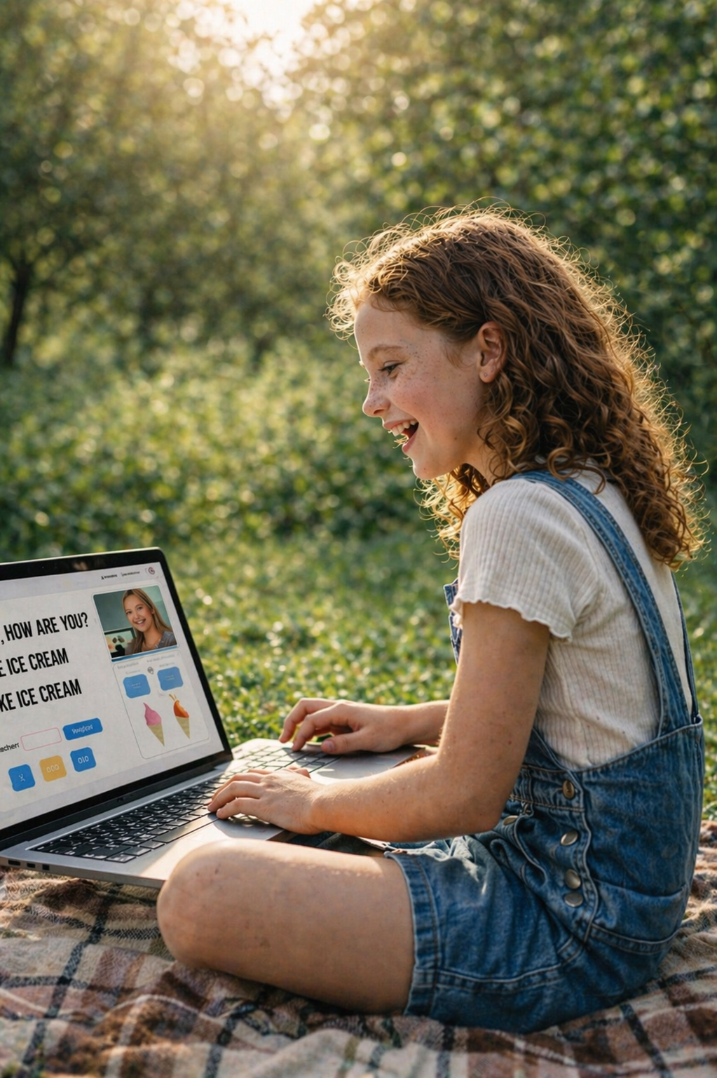 Ребёнок занимается английским онлайн