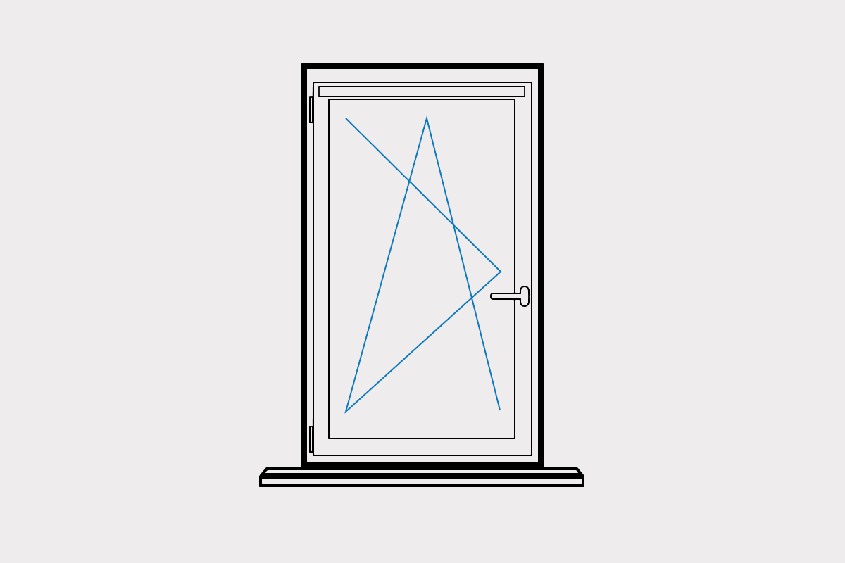 Одностворчатое окно поворотно-откидное