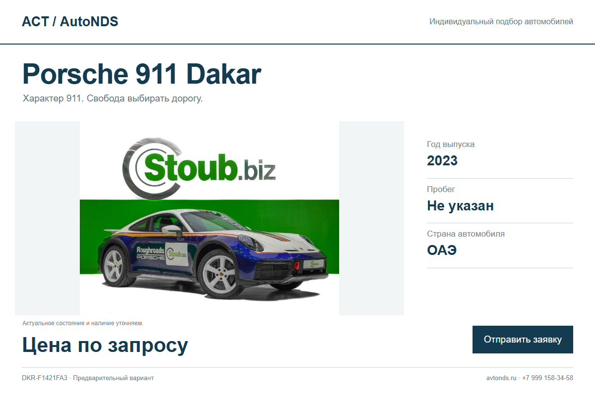 Porsche 911 Dakar DKR-F1421FA3