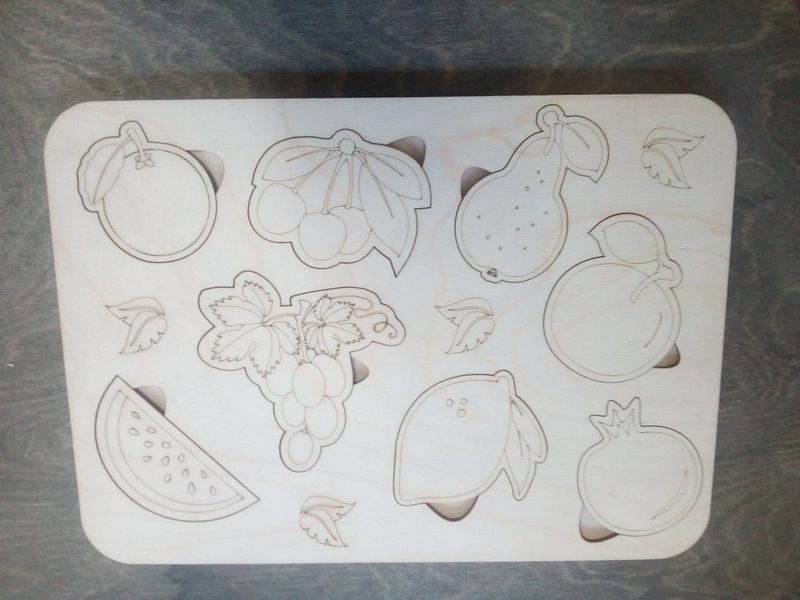 Пазл детский развивающий, фрукты овощи​ из фанеры