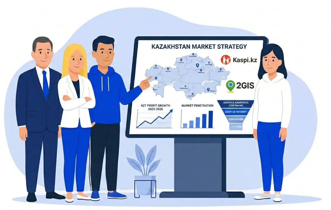 Специалисты маркетингового агентства Метриум разрабатывают маркетинговую стратегию и воронку продаж для Казахстана