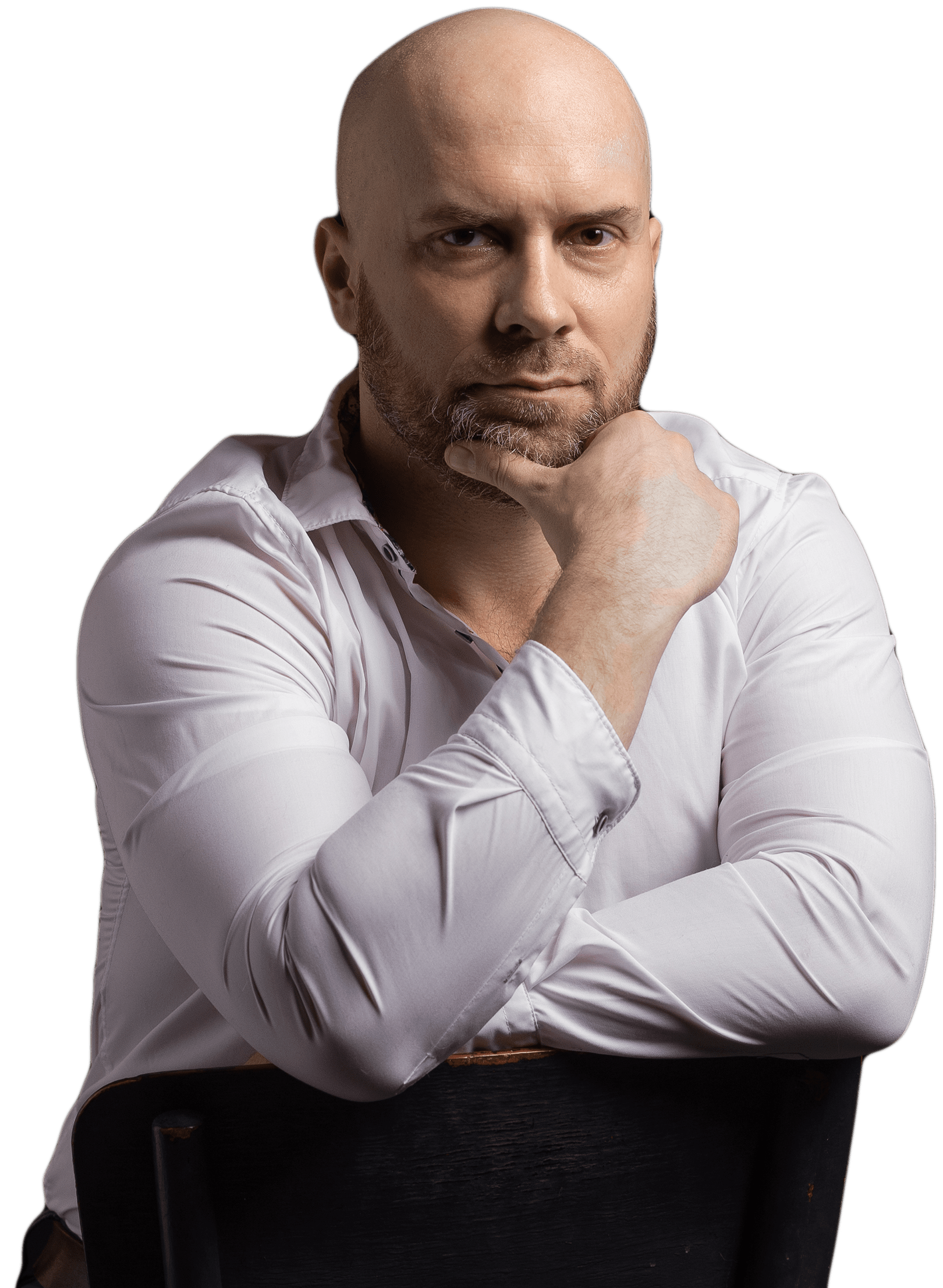 Евгений с вытянутой рукой