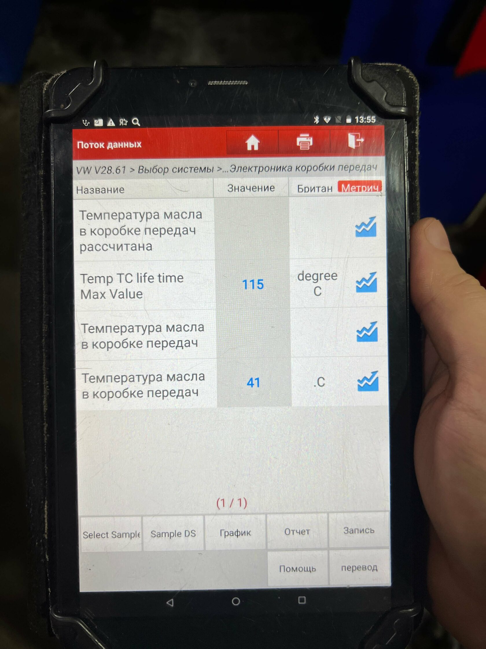 Контроль температуры АКПП Skoda