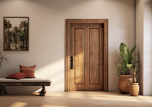 Входная дверь символизирующая финансовое благополучие и процветание