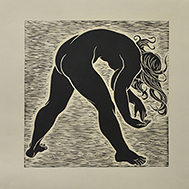 engraving linocut Nude