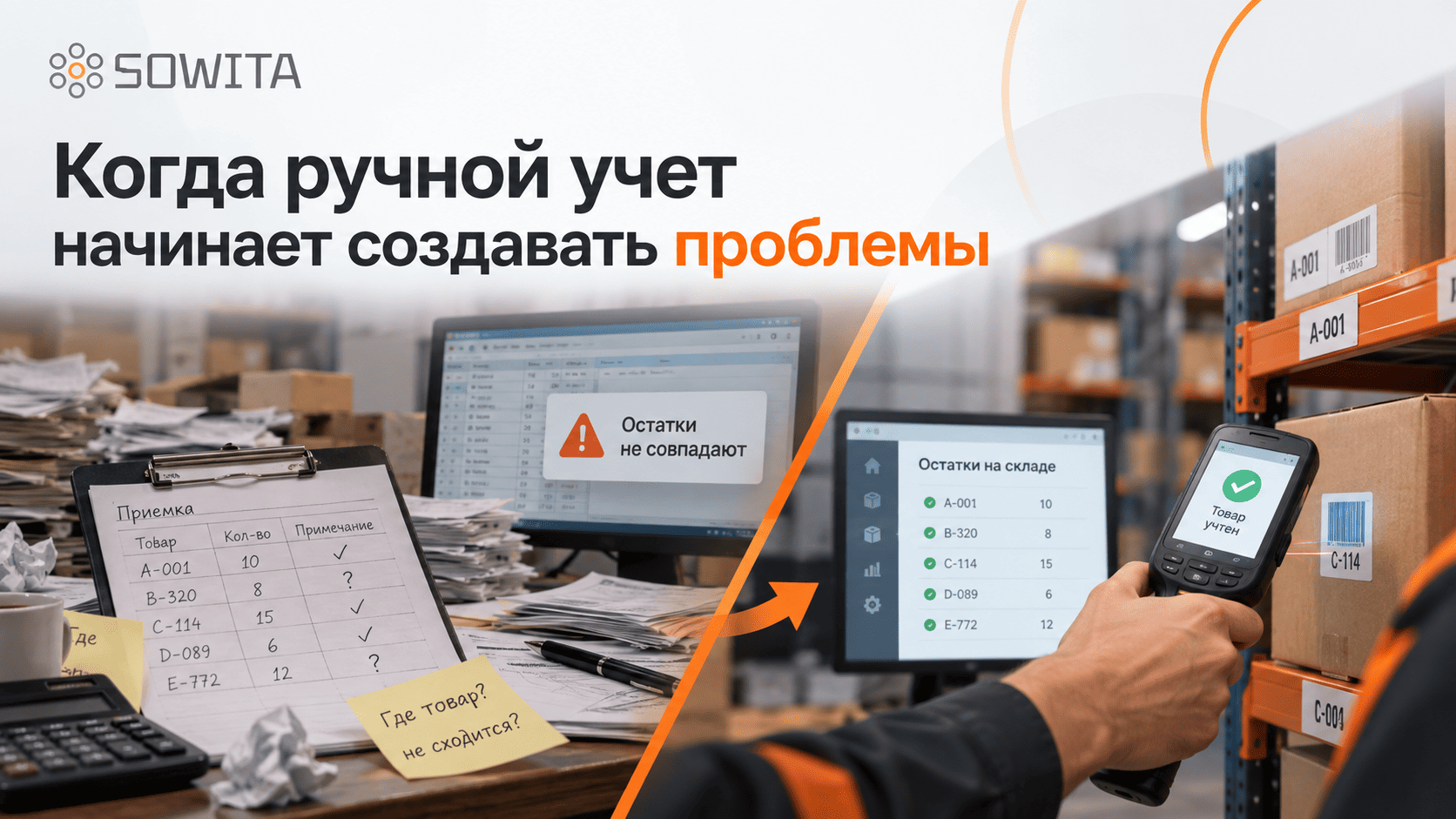 Ручной и автоматизированный учет товаров на складе