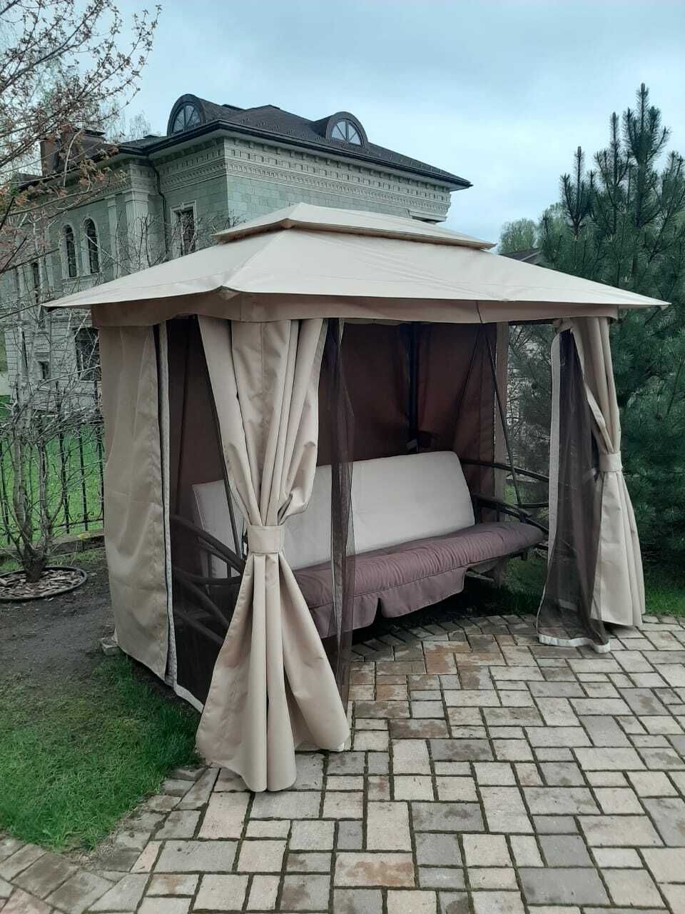 Пошив уличных штор для беседки, веранды или качелей