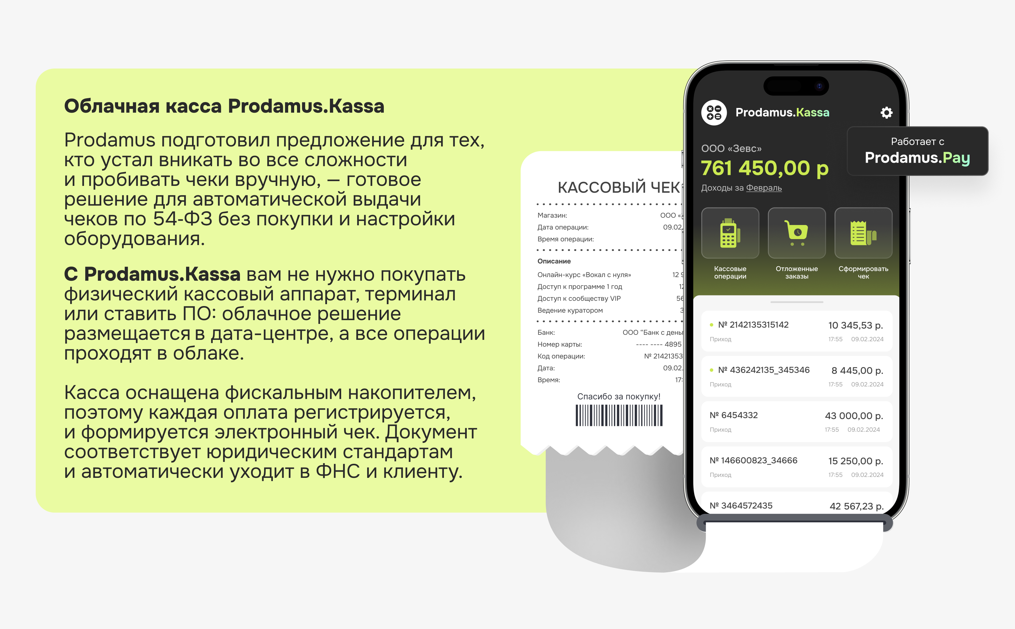 Пример оформления чека возврата в Prodamus.Kassa