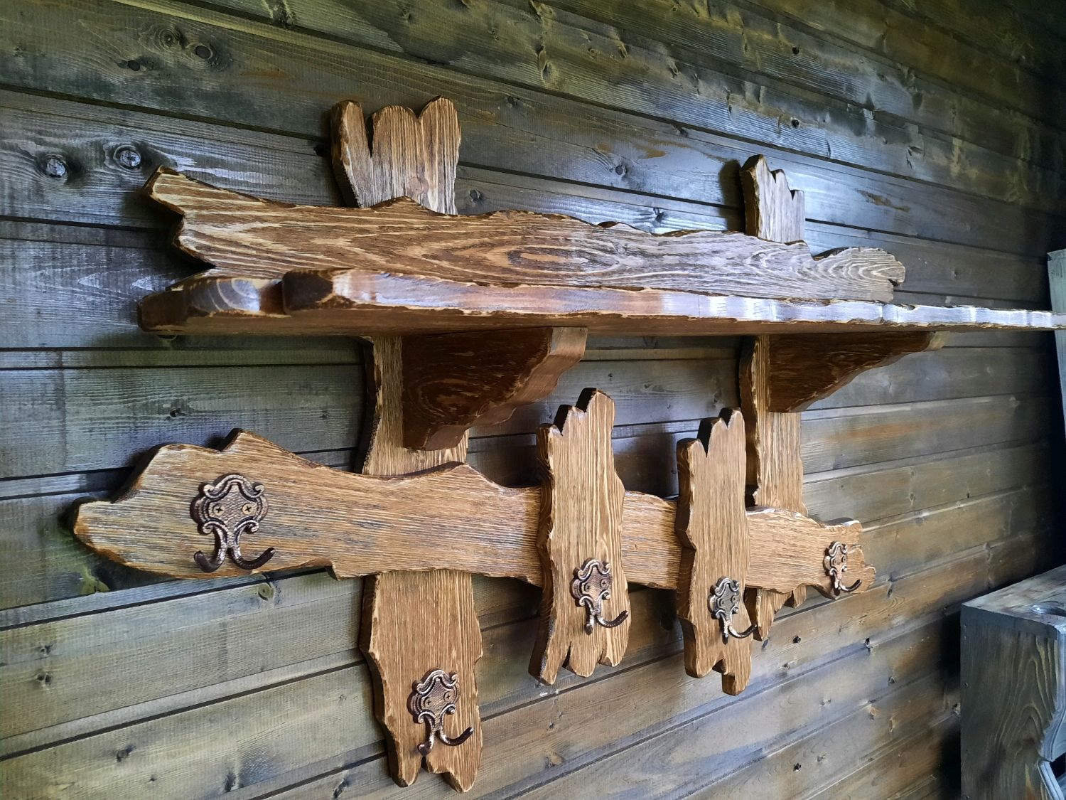 декоративные деревянные полки под старину