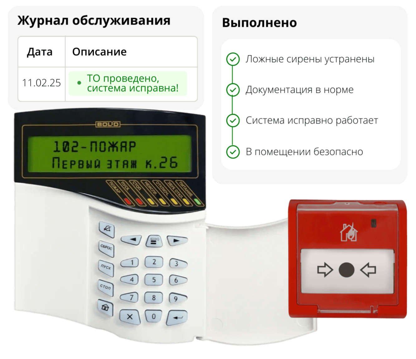 обслуживание пожарной сигнализации Рубеж