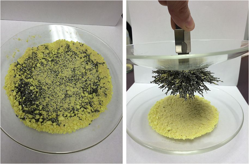 sulfur and iron filings experiment