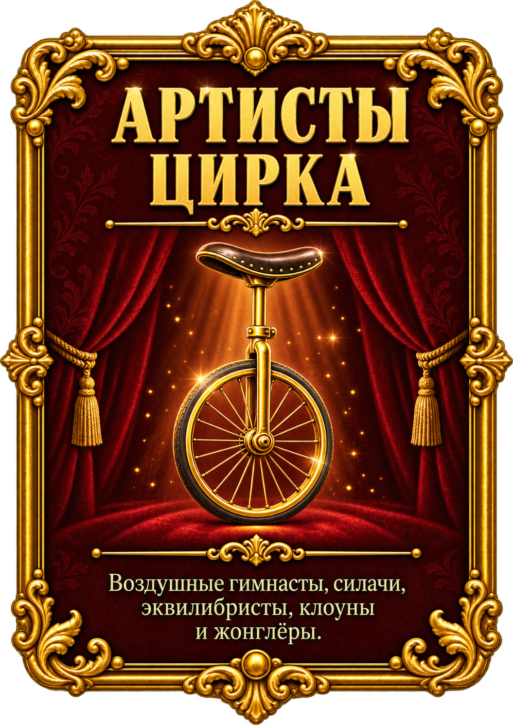 Артисты цирка. Воздушные гимнасты, силачи, эквилибристы, клоуны и жонглёры.