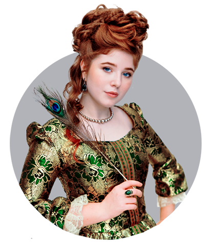 женщина в средневековом платье