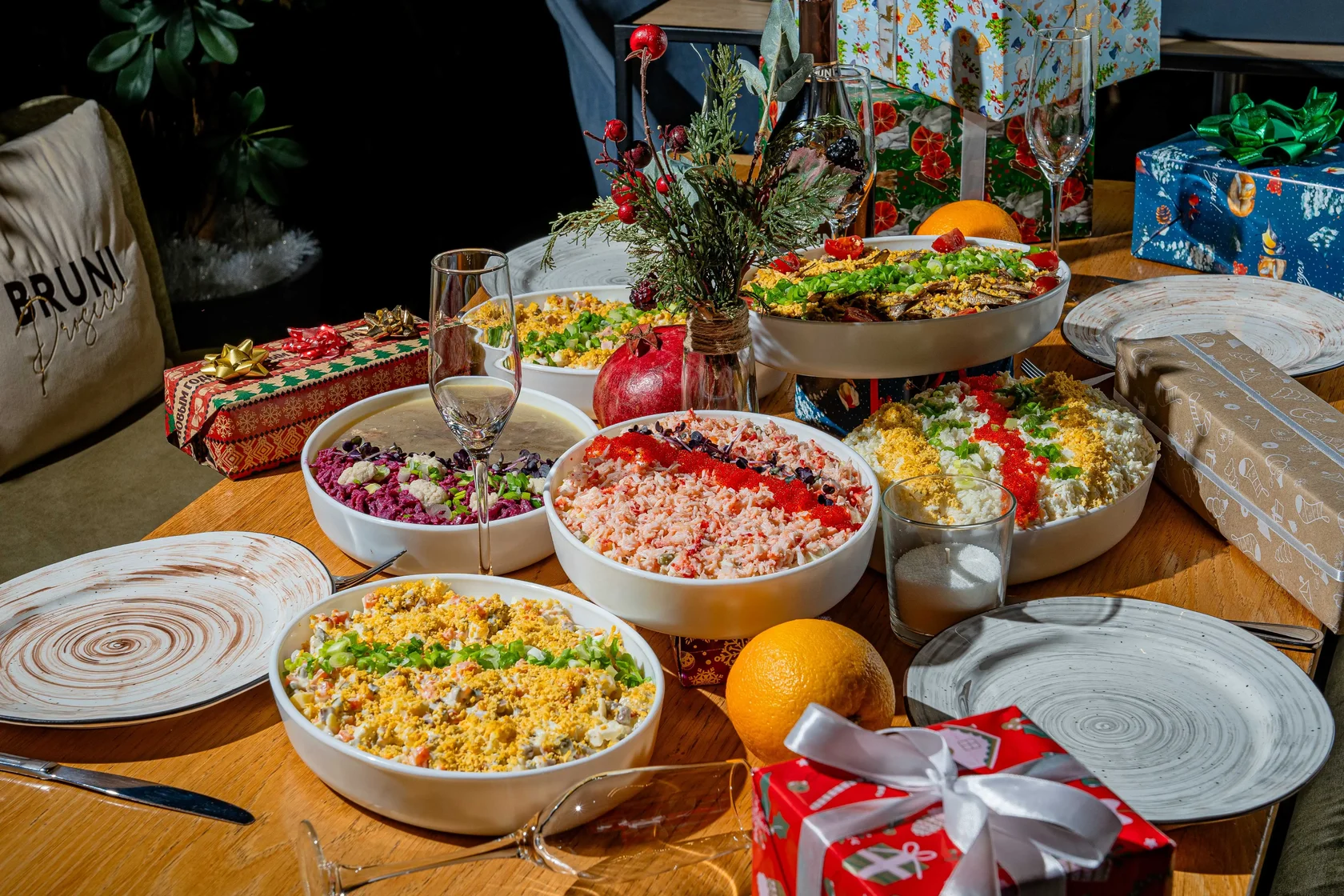 новогодние блюда в ресторане Паблик кафе