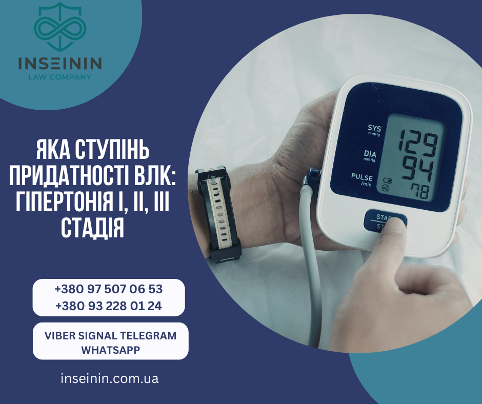 Яка ступінь придатності ВЛК: гіпертонія І, ІІ, ІІІ стадія