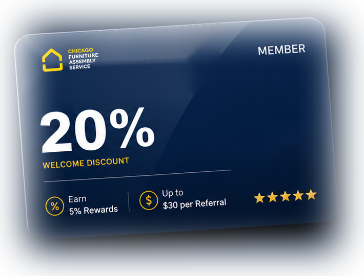 Chicago Furniture Assembly Service — Rewards Center member card