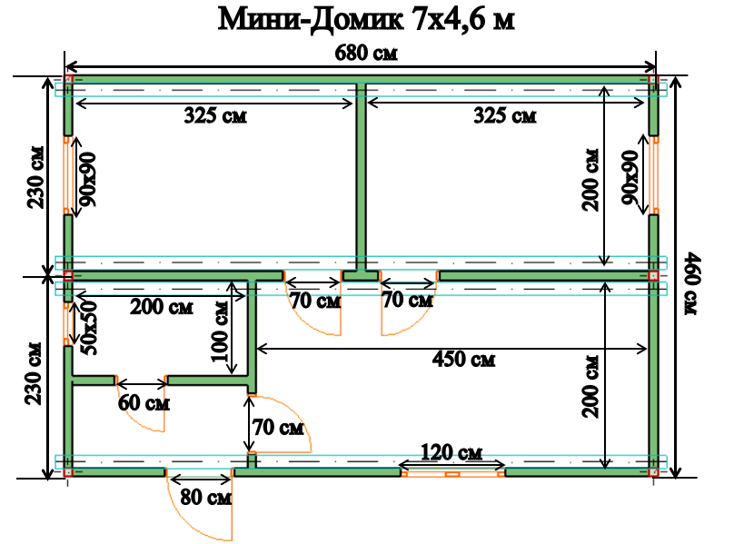 Мини дом 4 на 6 проект