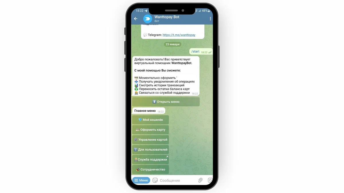 Telegram-приложение для выпуска виртуальных карт заказывали?