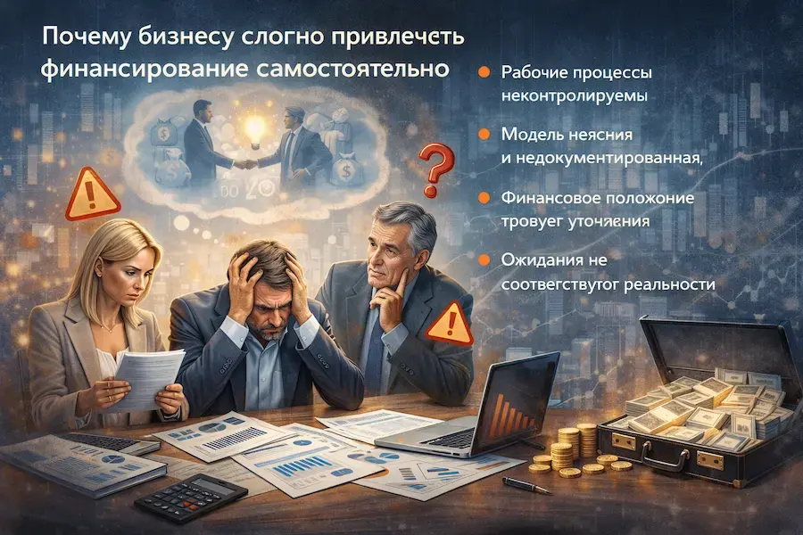 Бизнесмен переживает из-за проблем своего бизнеса  