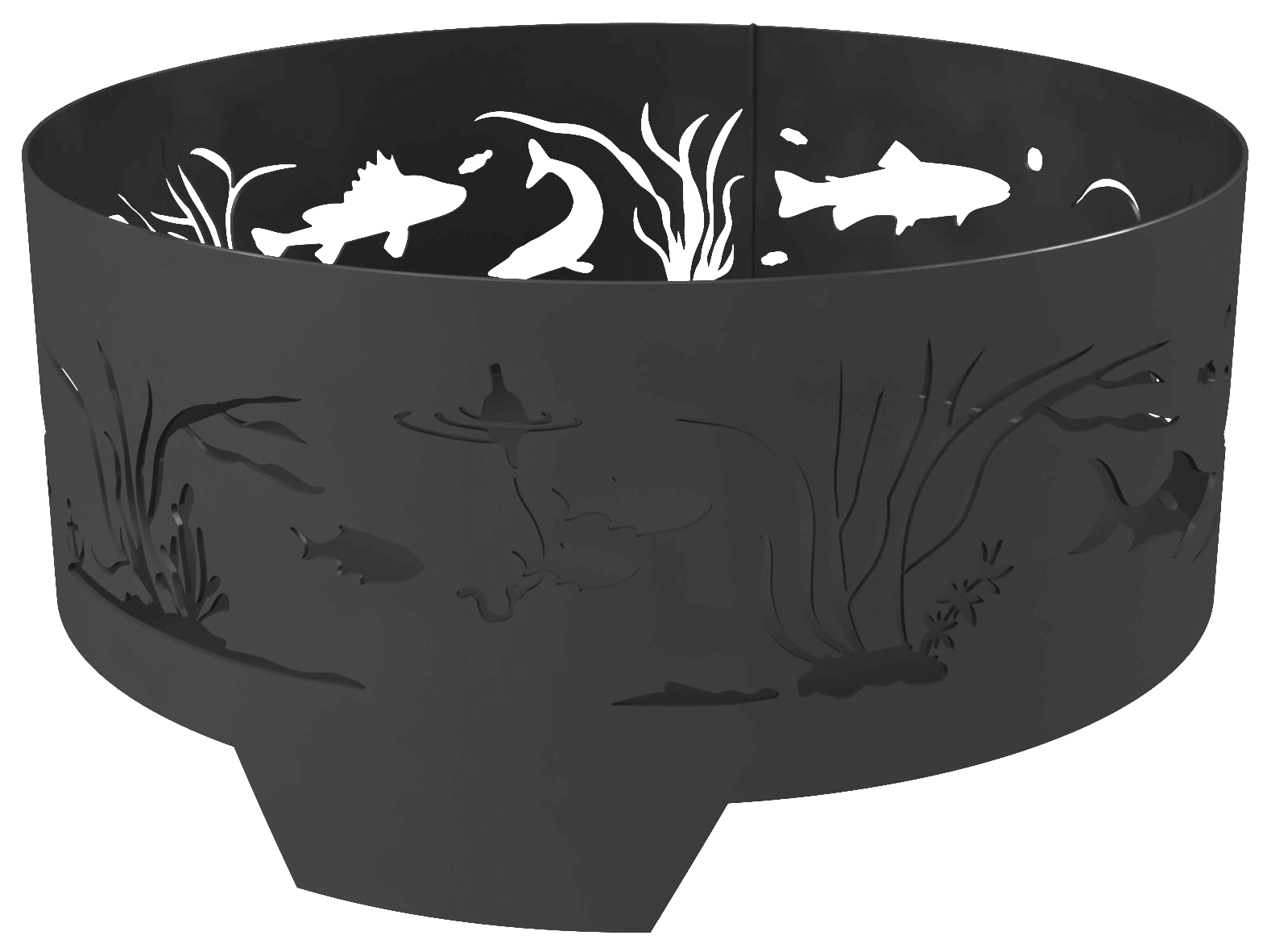 Костровая чаша Рыбы 65 см с узором