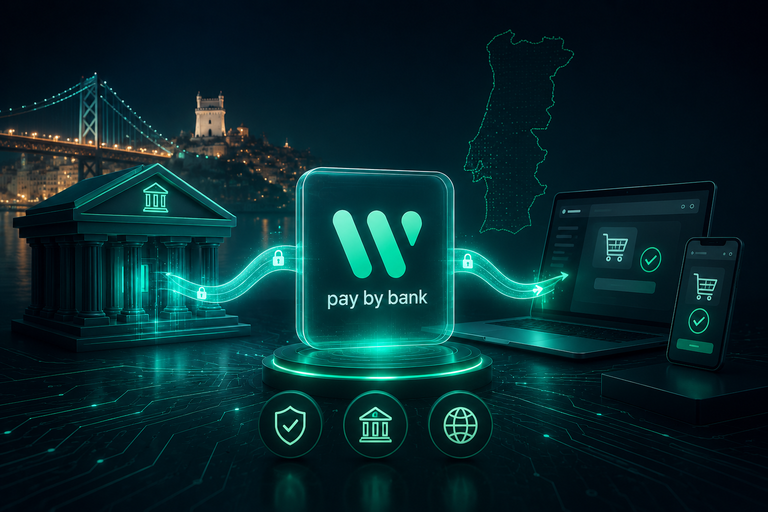 Infraestrutura pay by bank futurista da Wallid comparada com MB Way e Multibanco para negócios digitais e pagamentos de alto risco em Portugal