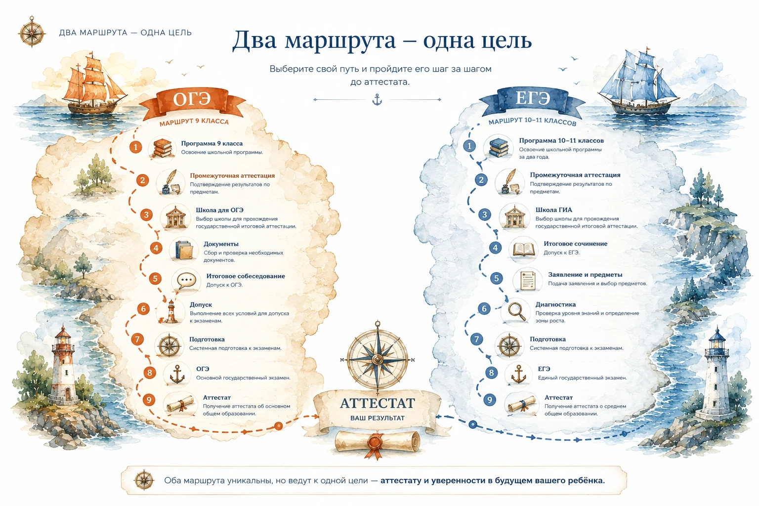 Два маршрута ОГЭ и ЕГЭ ведут к аттестату