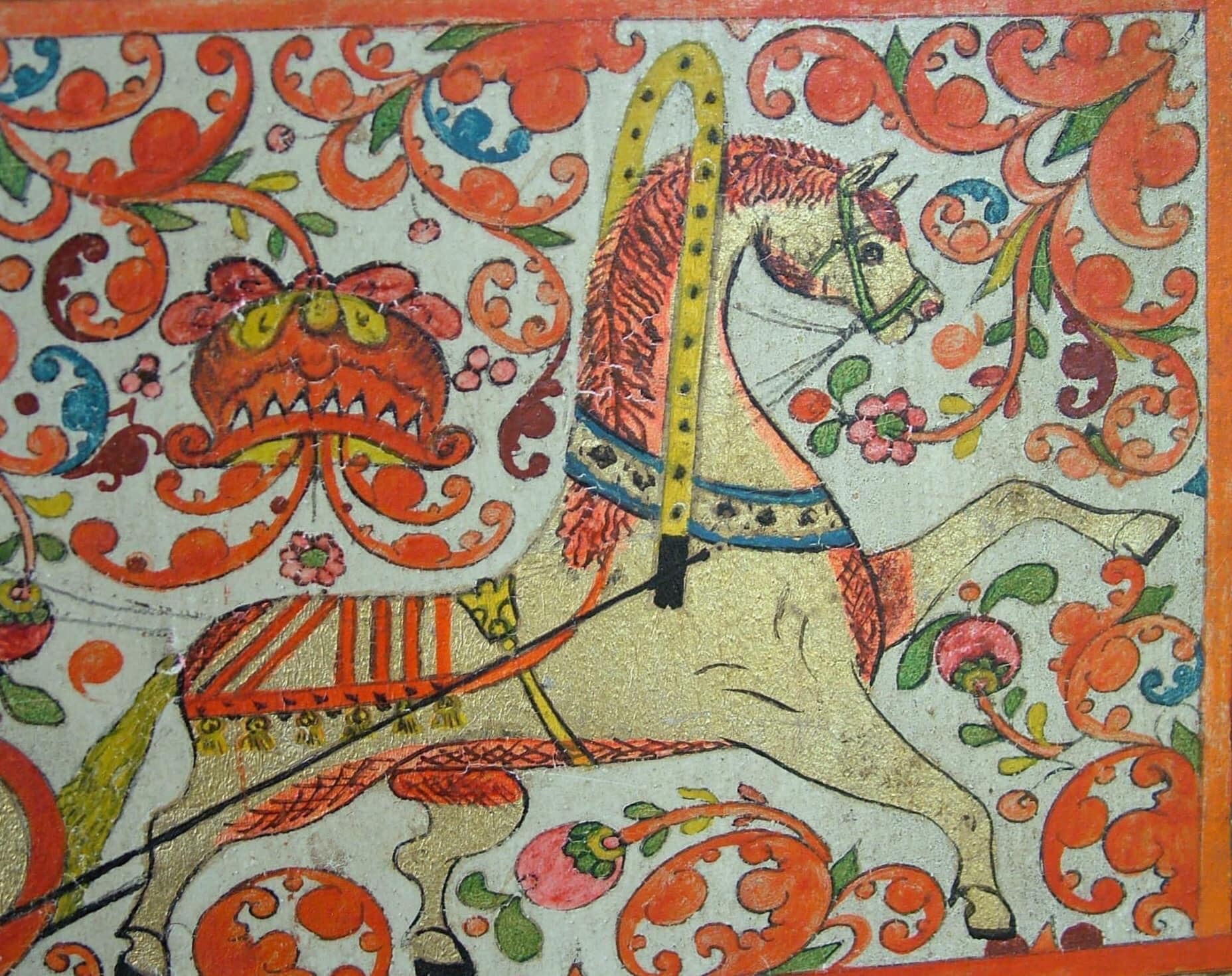 Борецкая роспись конь