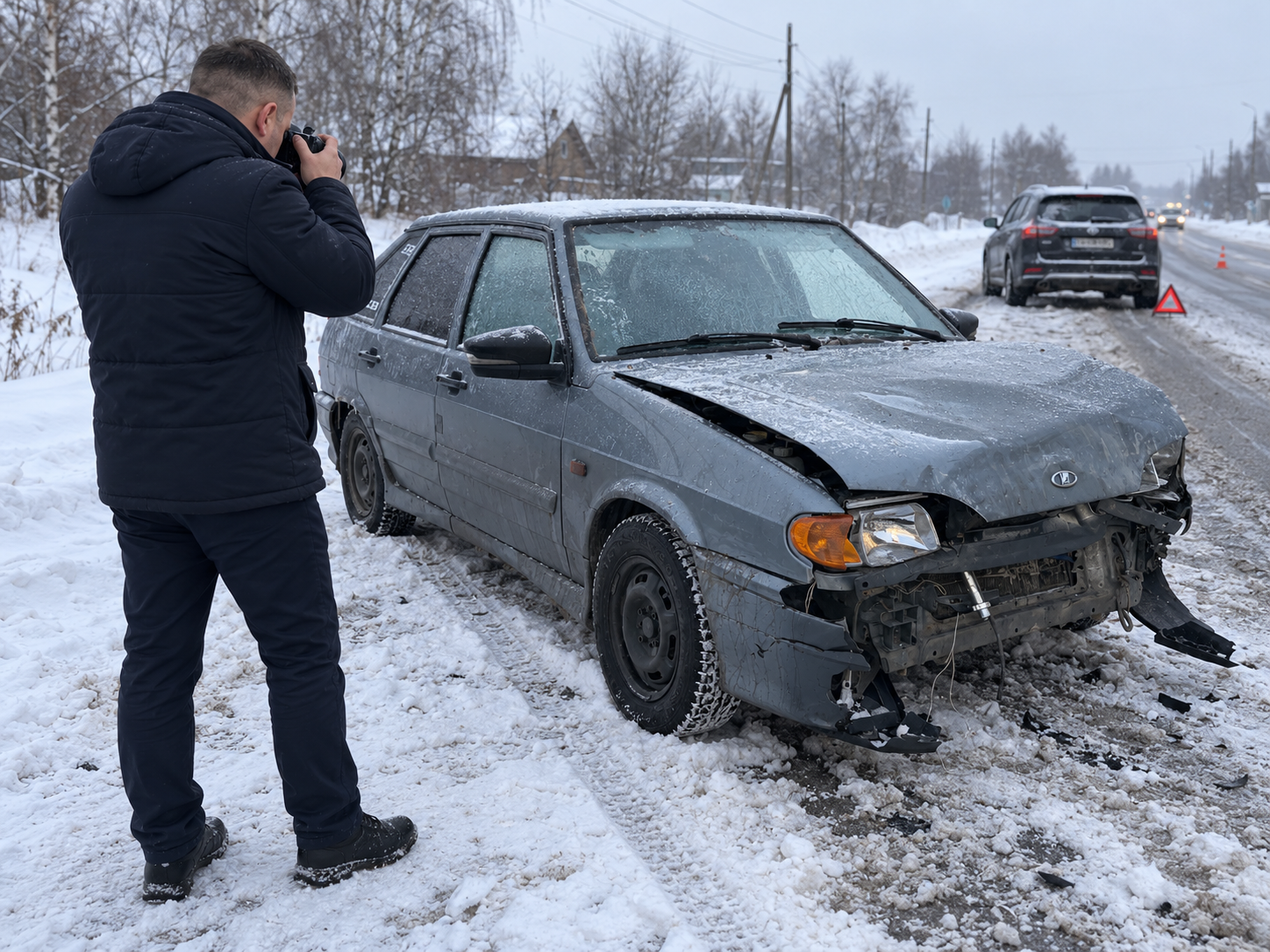 Эксперты исследуют повреждения автомобиля для установления обстоятельств ДТП