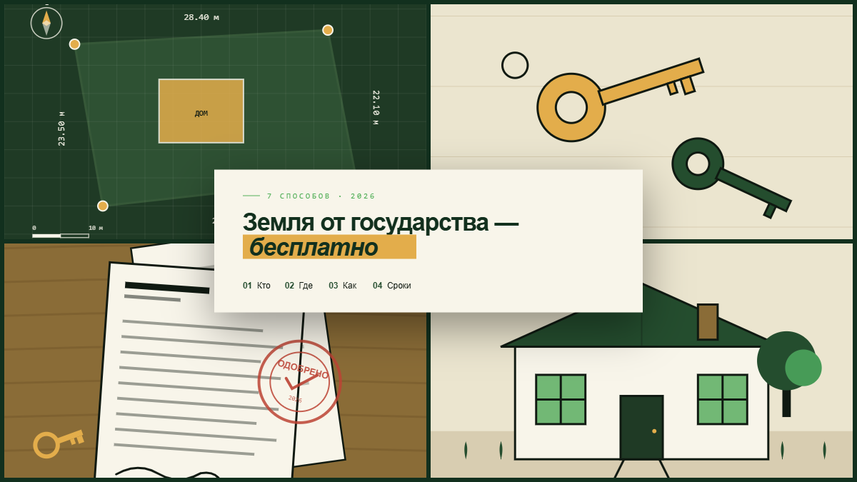 Получение земельного участка от государства бесплатно: многодетным, военным, по программе гектар