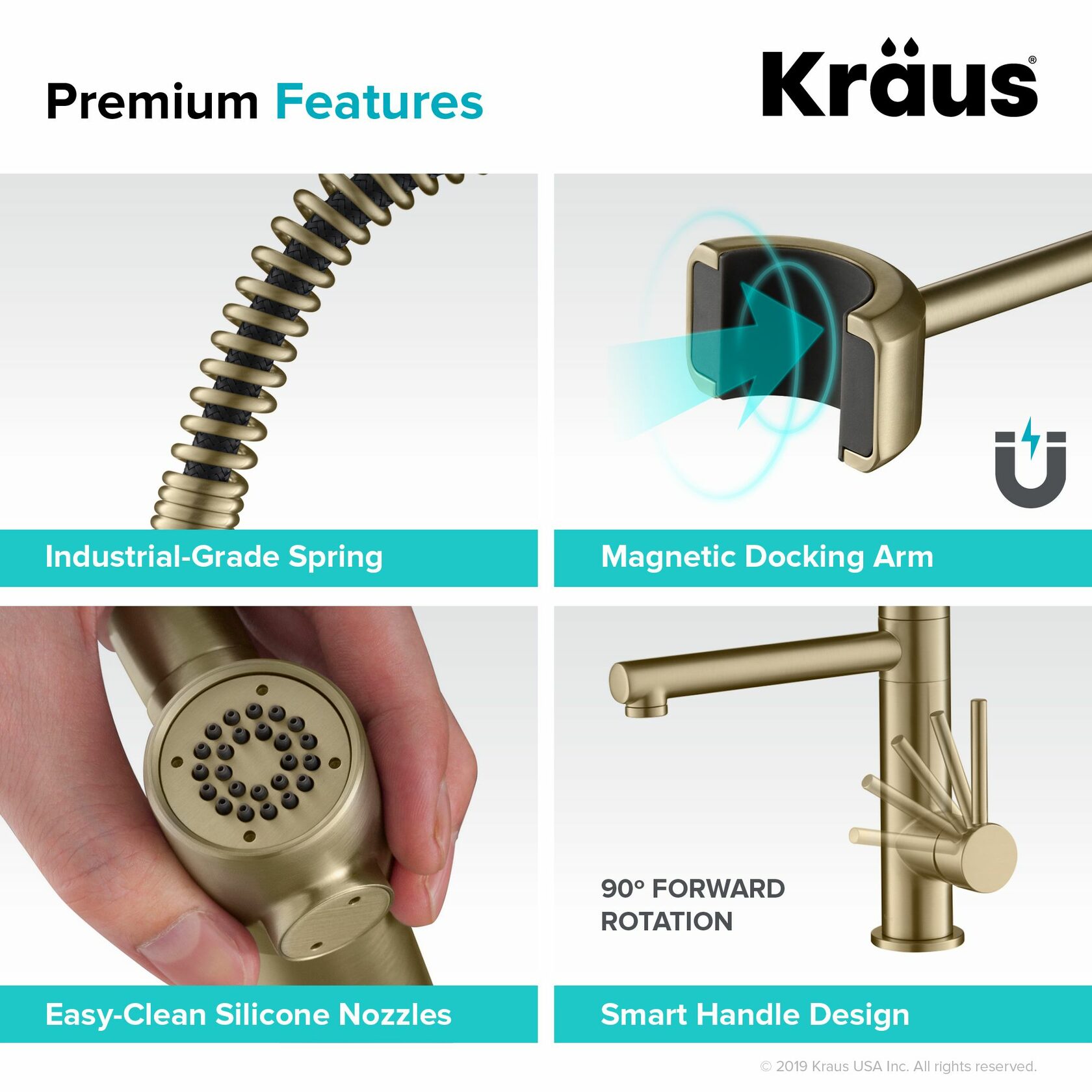 Кухонний змішувач Kraus KPF-1603BG - изображение 7