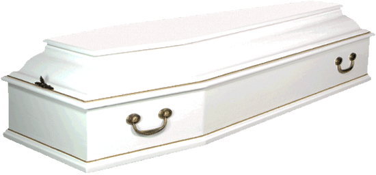 Гроб лакированный &quot;Классика&quot; 6-гранный белый